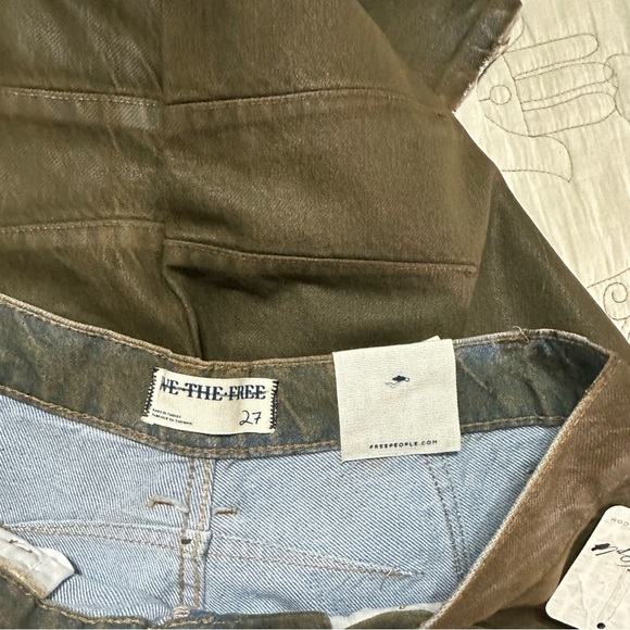 NWT We The Free Good Luck Barrel Coated Jeans 27 New Moon Brown - Picture 12 of 12